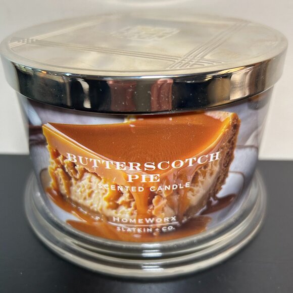 HomeWorx by Slatkin Butterscotch Pie 4-Wick 18oz Candle NEW - Picture 1 of 4